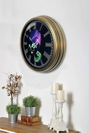 40 Cm Eskitme Metal Disco Duvar Saati