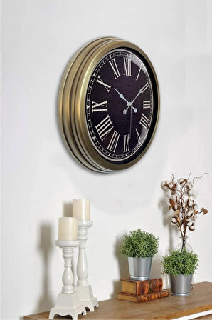Hediyelik 40 Cm Eskitme Metal Klas Duvar Saati