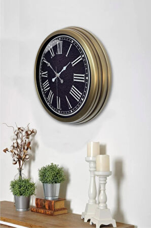 Hediyelik 40 Cm Eskitme Metal Klas Duvar Saati