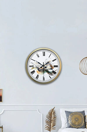 40 Cm Eskitme Metal Kütüphane Duvar Saati