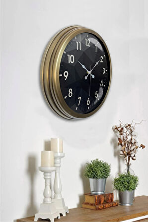 Eskitme Metal Modern Tasarım Duvar Saati 40 cm