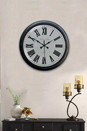 Hediyelik 40 Cm Siyah Metal Antique Duvar Saati