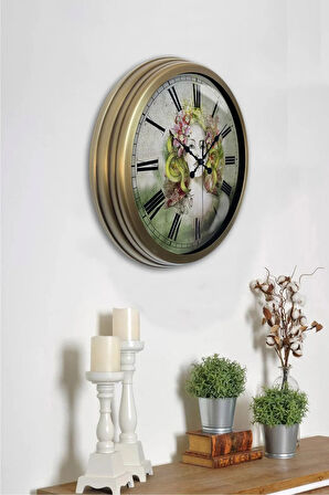 40 Cm Eskitme Metal Dekoratif Duvar Saati