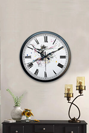 Hediyelik 40 Cm Siyah Metal Dans Duvar Saati