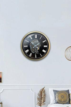 Hediyelik 40 Cm Eskitme Metal Kızıldereli Duvar Saati