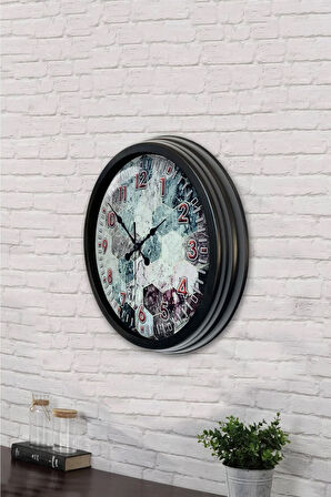 Hediyelik 40 Cm Siyah Metal Sezgisel Duvar Saati