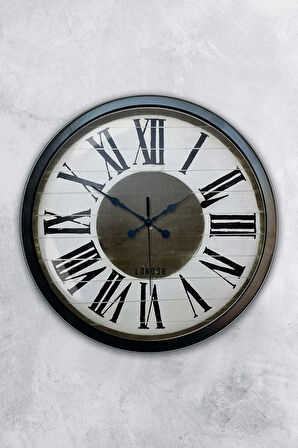 Hediyelik 40 Cm Siyah Metal Royal Duvar Saati