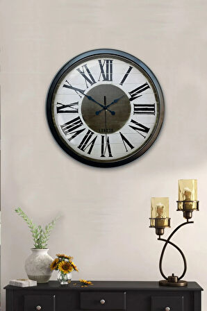 Hediyelik 40 Cm Siyah Metal Royal Duvar Saati