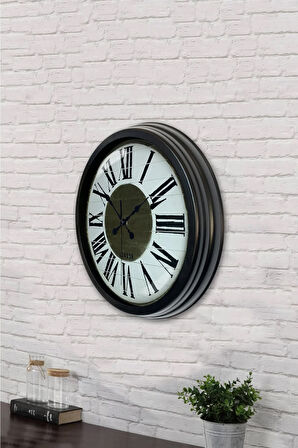 Hediyelik 40 Cm Siyah Metal Royal Duvar Saati