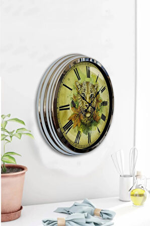 40 Cm Krom Metal Dekoratif Duvar Saati