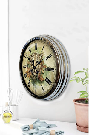 40 Cm Krom Metal Dekoratif Duvar Saati