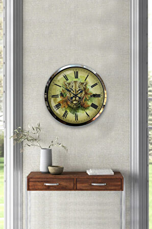 40 Cm Krom Metal Dekoratif Duvar Saati