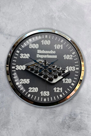 Hediyelik 40 Cm Krom Metal Muhasebeci Duvar Saati