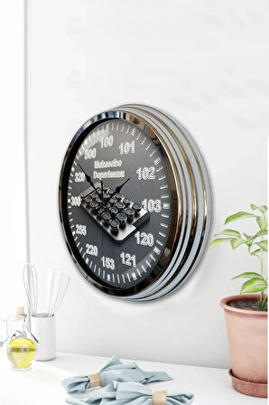 Hediyelik 40 Cm Krom Metal Muhasebeci Duvar Saati