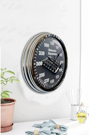 Hediyelik 40 Cm Krom Metal Muhasebeci Duvar Saati