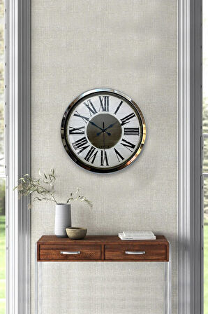 Hediyelik 40 Cm Krom Metal Royal Duvar Saati