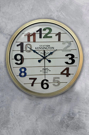 40 Cm Eskitme Metal Renkli Sayı Duvar Saati