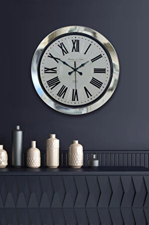 Hediyelik 36 Cm Krom Metal Antique Duvar Saati