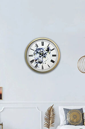 40 cm Eskitme Metal Kaplan Duvar Saati