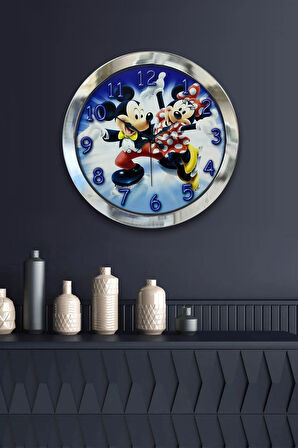 Hediyelik 36 Cm Krom Metal Çocuk Duvar Saati