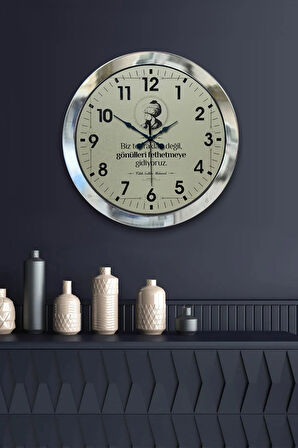 Hediyelik 36 Cm Krom Metal Fatih Sultah Mehmet Duvar Saati