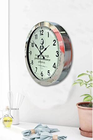 Hediyelik 36 Cm Krom Metal Fatih Sultah Mehmet Duvar Saati