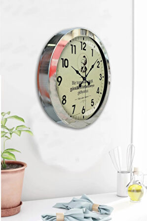 Hediyelik 36 Cm Krom Metal Fatih Sultah Mehmet Duvar Saati