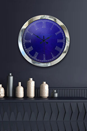 Hediyelik 36 Cm Krom Metal Mor Duvar Saati