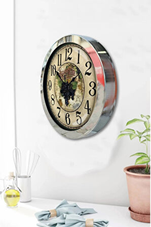 36 Cm Krom Metal Muscat Noir Duvar Saati