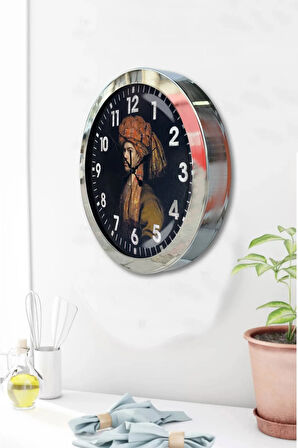 Hediyelik 36 Cm Krom Metal Osmanlı Duvar Saati