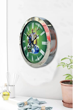 Hediyelik 36 Cm Krom Metal Tatil Duvar Saati