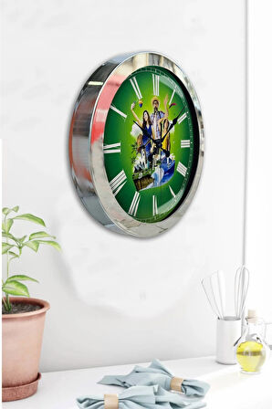 Hediyelik 36 Cm Krom Metal Tatil Duvar Saati