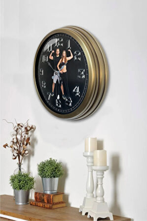 40 cm Eskitme Metal Fitness Duvar Saati