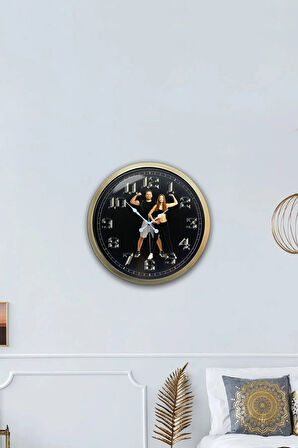 40 cm Eskitme Metal Fitness Duvar Saati