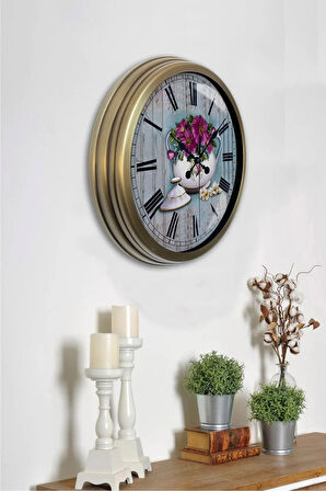 40 Cm Eskitme Metal Mutfak Duvar Saati