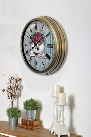 40 Cm Eskitme Metal Mutfak Duvar Saati