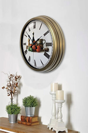 40 Cm Eskitme Metal Mutfak Duvar Saati