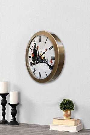 36 cm Eskitme Metal Basketbol Duvar Saati