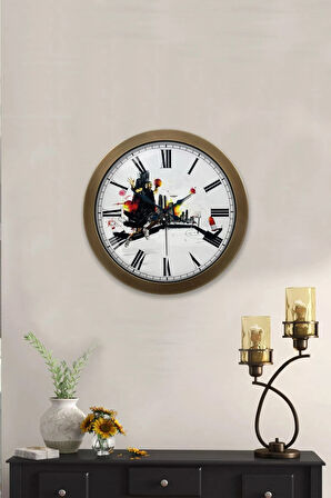 36 cm Eskitme Metal Basketbol Duvar Saati