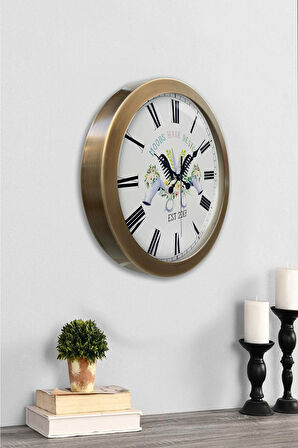 Hediyelik 36 Cm Eskitme Metal Kuaför Duvar Saati