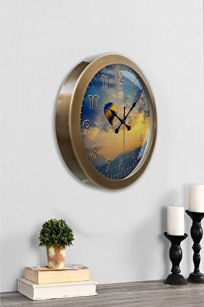 Hediyelik 36 Cm Eskitme Metal Balon Duvar Saati