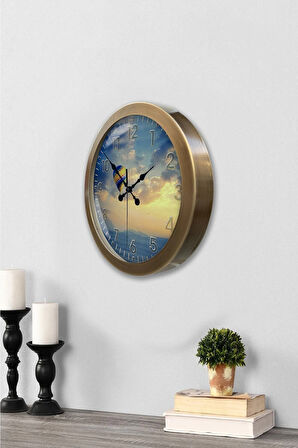 Hediyelik 36 Cm Eskitme Metal Balon Duvar Saati