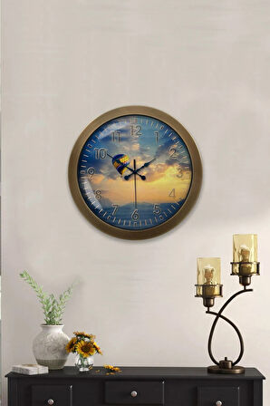 Hediyelik 36 Cm Eskitme Metal Balon Duvar Saati