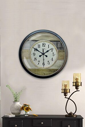 40 Cm Siyah Metal Zengin Duvar Saati