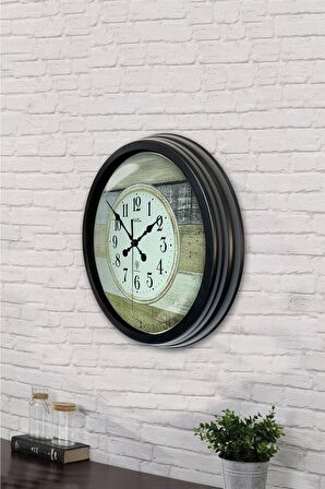 40 Cm Siyah Metal Zengin Duvar Saati