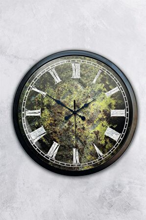 40 Cm Siyah Metal Zemin Duvar Saati