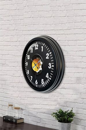 40 Cm Siyah Metal Yumurta Duvar Saati