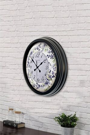 40 Cm Siyah Metal Yorticalture Duvar Saati