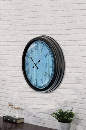 40 Cm Siyah Metal Yeni Duvar Saati