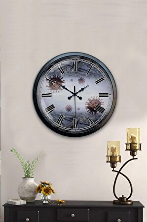 40 Cm Siyah Metal Yeni Dünya Duvar Saati